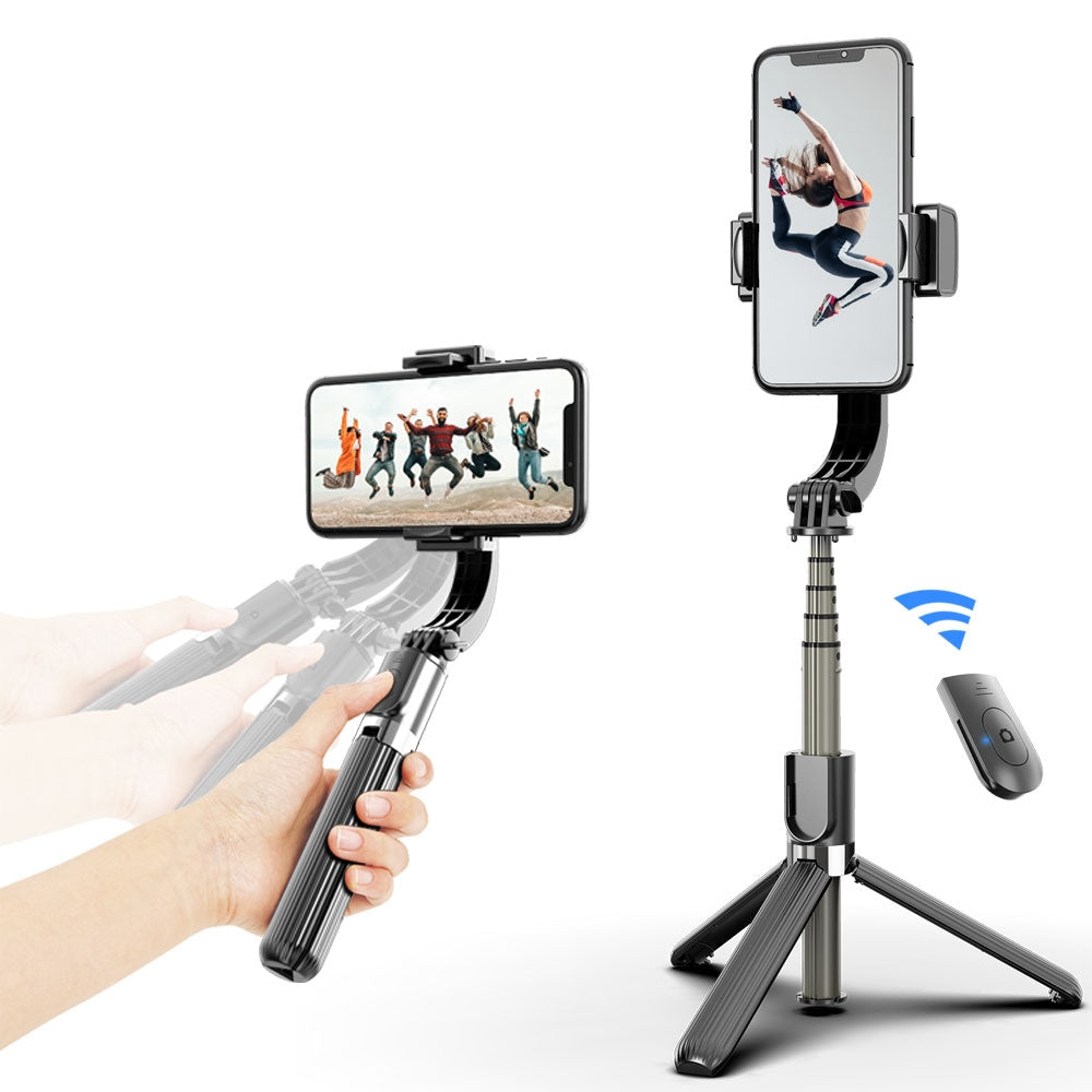 Tripod Gimbal  - Selfie Stick With LED Light Tripod Gimbal Stabilizer