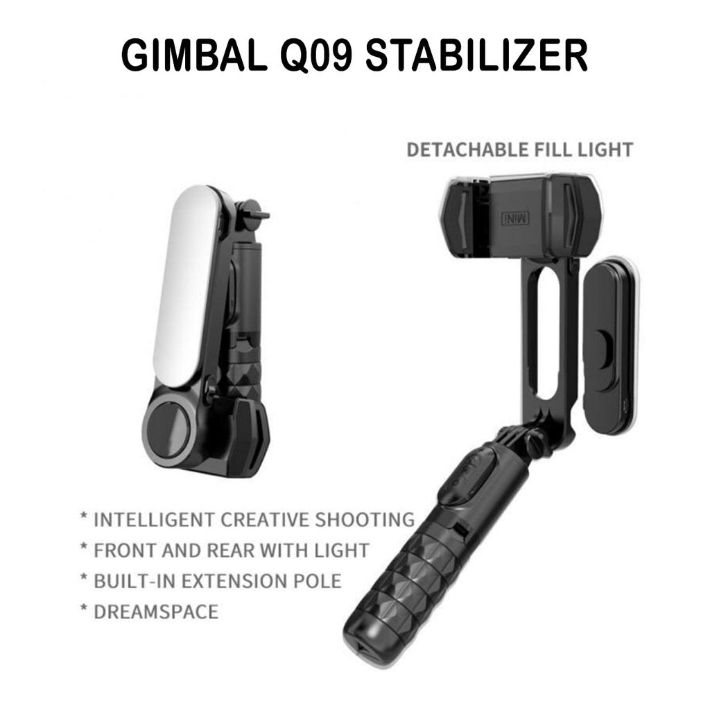 Tripod Gimbal  - Selfie Stick With LED Light Tripod Gimbal Stabilizer