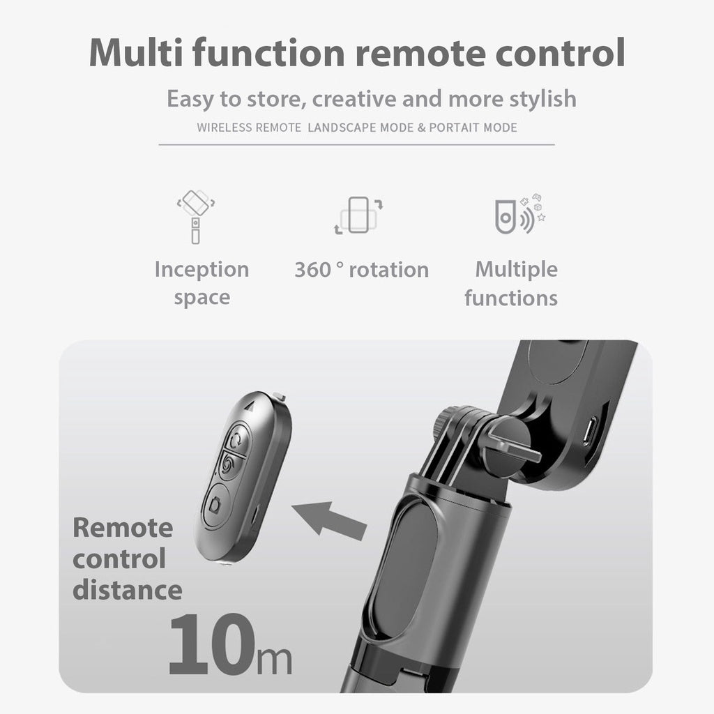 Tripod Gimbal  - Selfie Stick With LED Light Tripod Gimbal Stabilizer